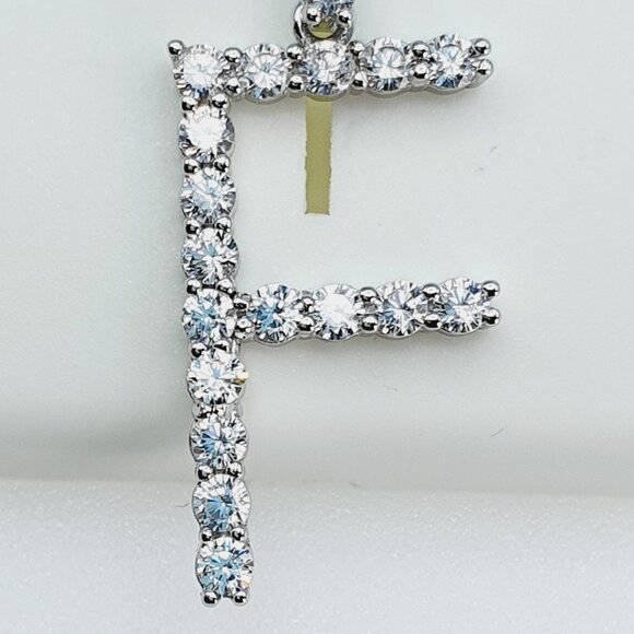 "925 Sterling Silver Cubic Zirconia Initial Pendant, UU1P6A6172 - Picture 8 of 11